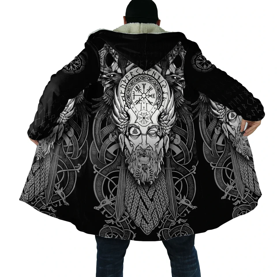 Mens Wool Capes Cloaks | Vikings Odin Hooded Coat | Viking