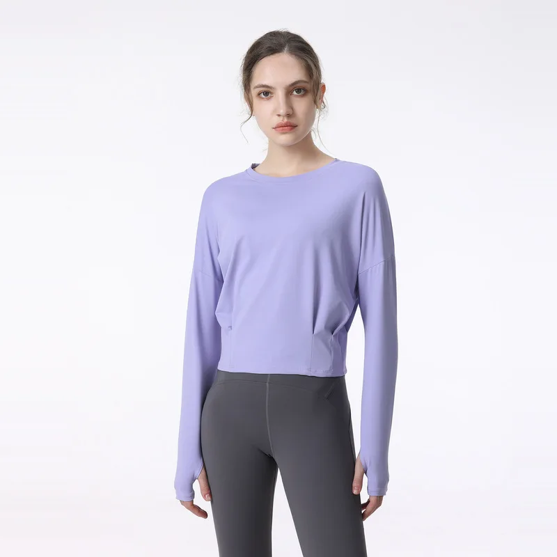 Loose Fitting Long Sleeved Yoga Shirt Sports Top Fitness Yoga Top Women's  Fitness Top Sports Wear Women's Sports Vest T-shirt