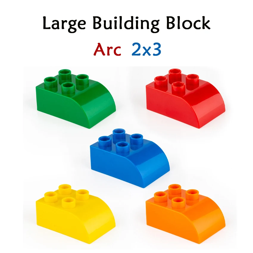 

Large Particle Building Block 55/26/13pcs Components with Arc 2x3 DIY Educational Puzzle Assembly Building Block Wall Scene