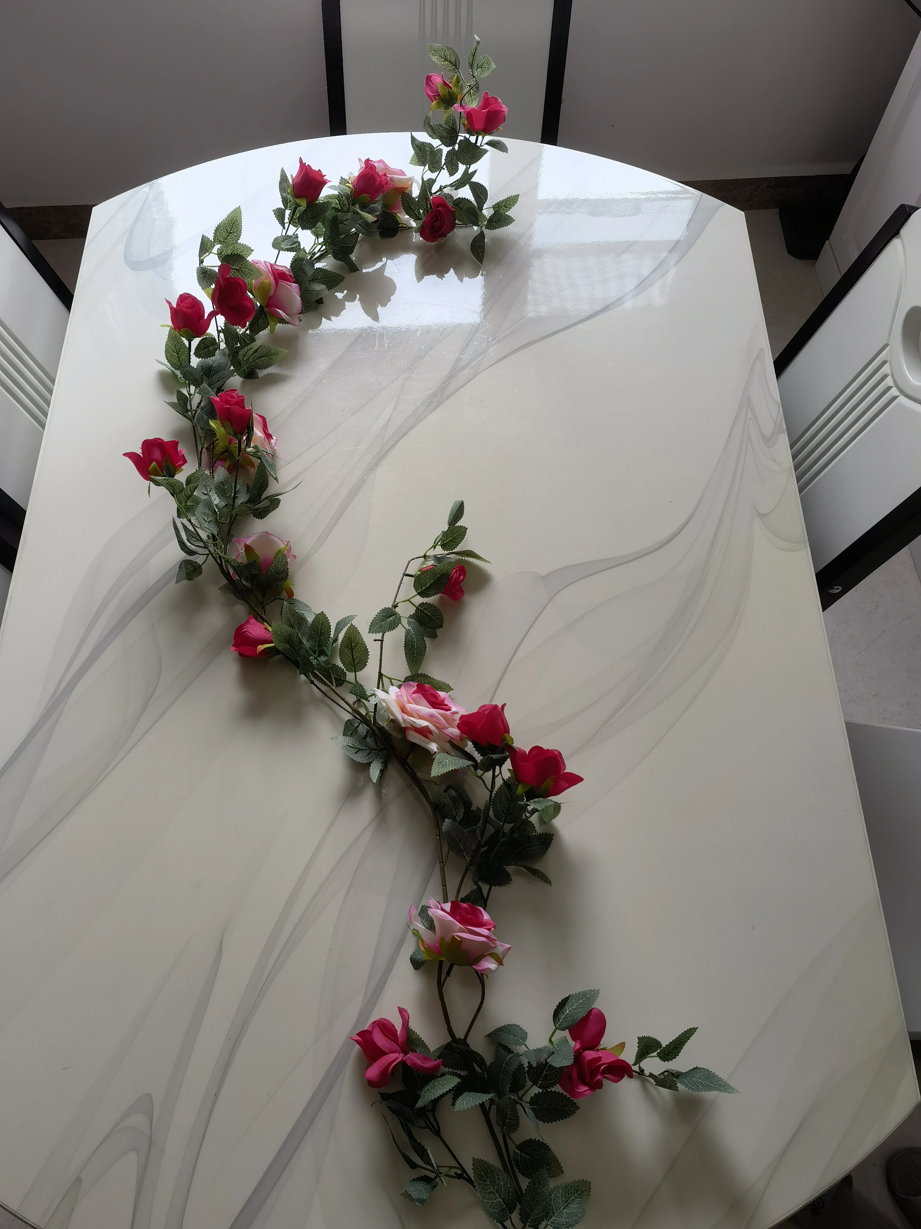 Neue 1,8 M Künstliche Rose Rebe Hochzeit Rattan Handgemachte Retro Stil Künstliche Blume Rattan Für Dekorieren Hochzeit Büro Schlafzimmer – Detail 9