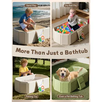 portable bathtub - collapsible bath tub non-slip base cat dog wash shower basin foldable bathtub for small spaces white 5