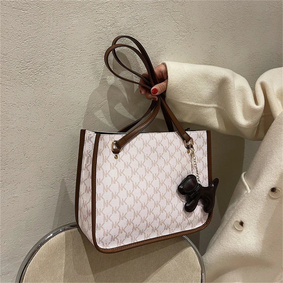 Casual Letter Women Shoulder Bags Trendy Designer Bag Fashion Lady Top-handle Bag Luxury Female PU Leather Large Capacity Purses