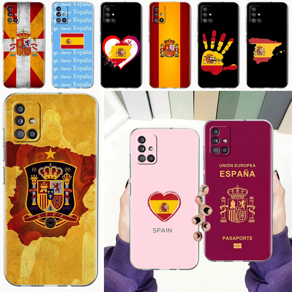 Clear Phone Case with Spain Flag Design
