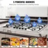 30-inch Gas Cooktop, 5 Burners Built-in Gas Stove Top, Convertible Stainless Steel Natural Gas Hob, wi 3