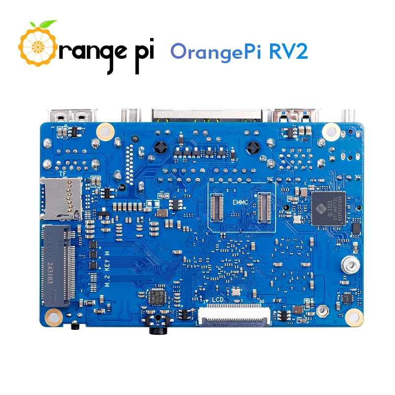 Orange Pi RV2 8GB RAM RISC-V AI Single Board Computer 2 TOPS NPU WiFi+BT5.0 Gigabit Ethernet SBC M2 NVMe SSD Development Board ai board mini development board single board computer