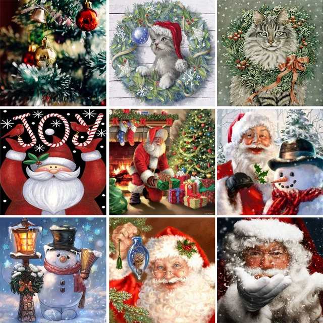 5d Diamond Painting Santa Claus  Santa Christmas Diamond Mosaic - New 5d  Diamond - Aliexpress