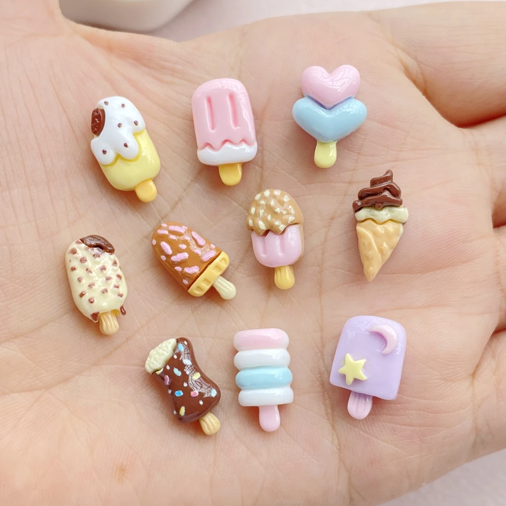 Resin Mini Cartoon Animal Popsicle Manicure Parts 30Pcs For Hair Bows Accessories