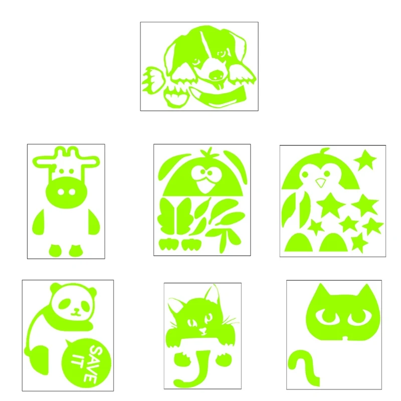 

Cartoon Animals Luminous Sticker Glow in the Dark Wall Stickers Decals