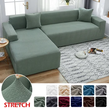 LEVIVEl Copridivano Elastico Jacquard Poltrona Geometrica Copridivano per Divano Lavorato a Maglia Protezione per Sedia per Soggiorno a Forma di L 1