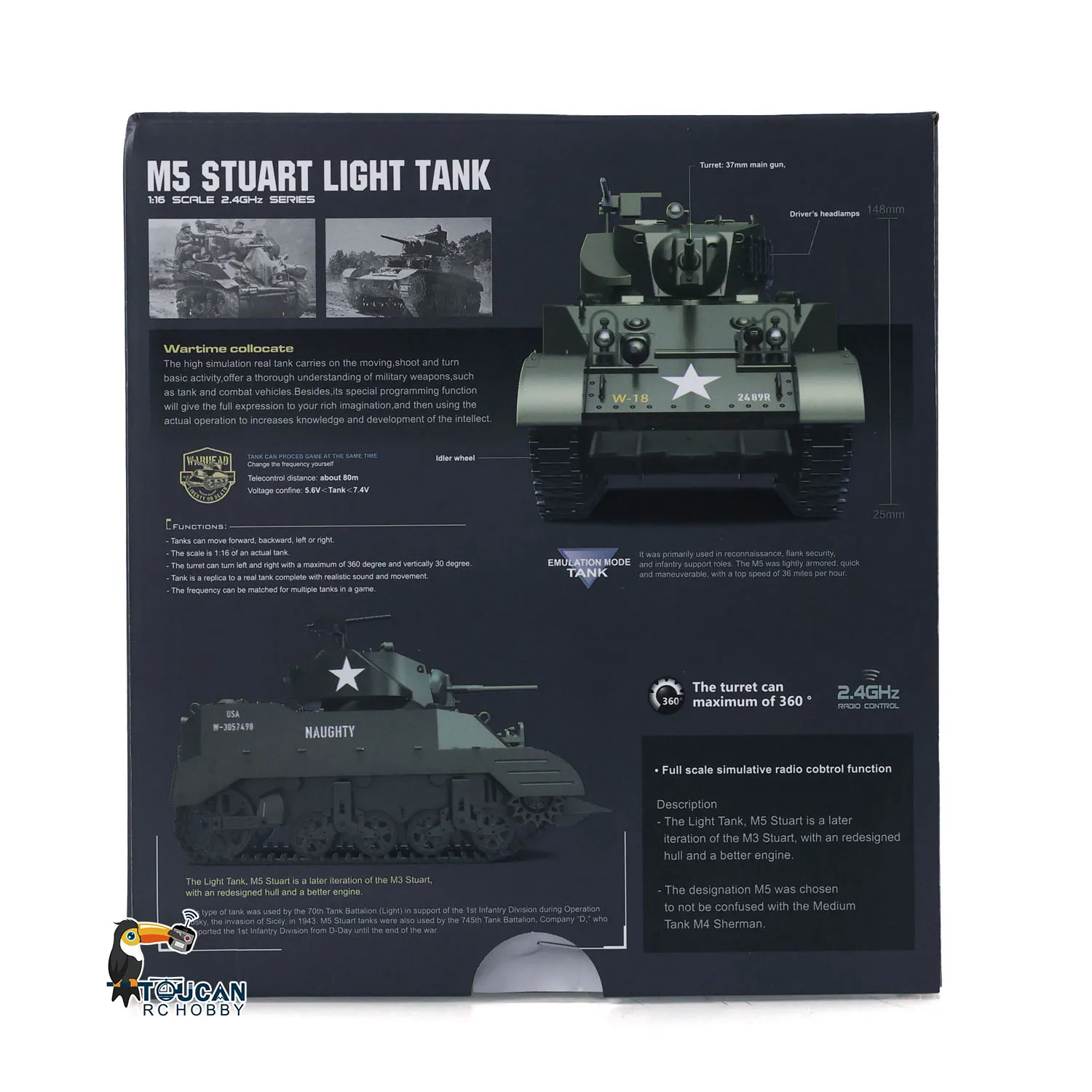 Spielzeug im Maßstab 1:16 rtr Tank us stuart m5a1 britischer vi Licht tank Hochgeschwindigkeits-Schall lichter Funks teuerung fertige Panzer fahrzeug autos – Detail 1