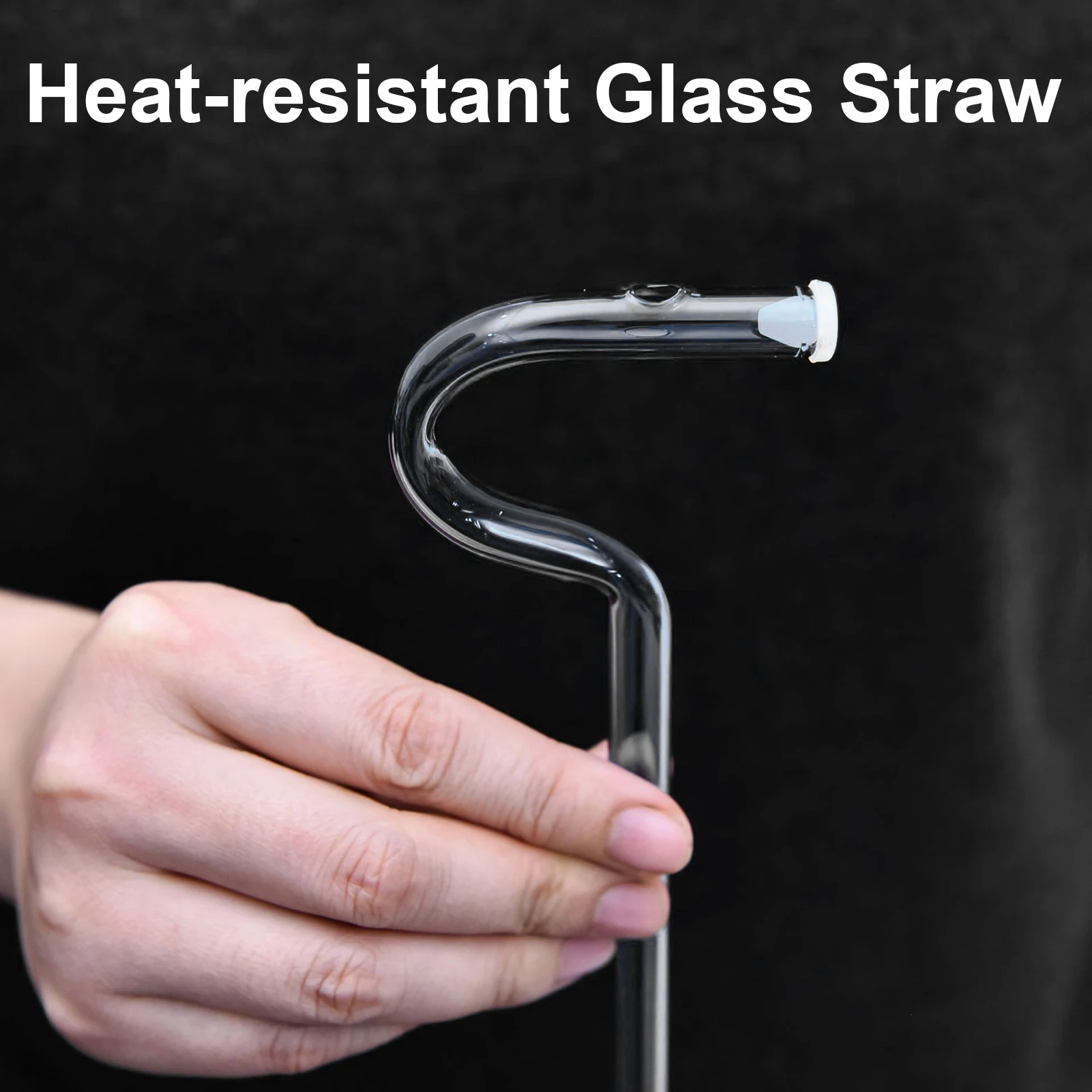 

High Borosilicate Glass Curved Straws Juice Drinking Straws High Temperature Resistant Lip Wrinkle Resistant Transparent Straws