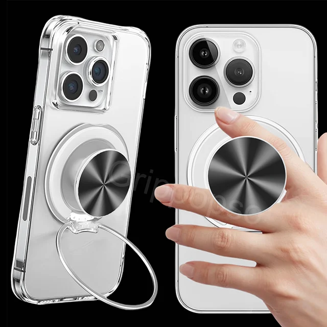 Magnetic Phone Ring Holder & Kickstand with Expanding Grip