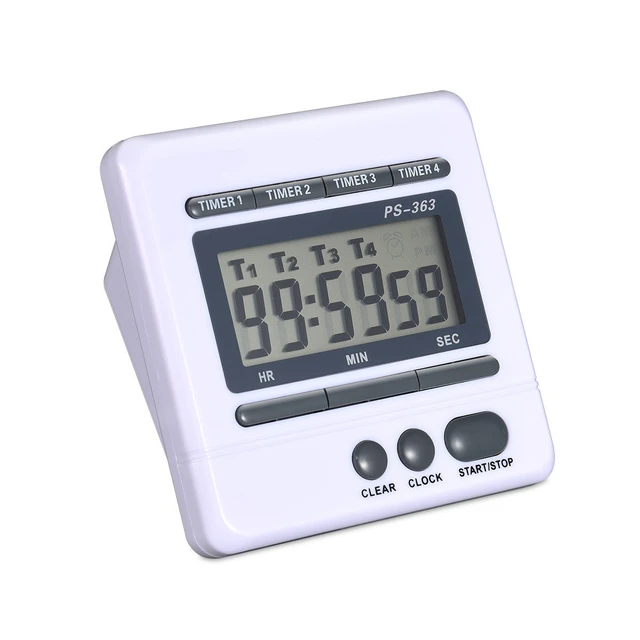 Digital Countdown Timer 4 Channel Count Up Down Kitchen Cooking Timer Clock  - AliExpress