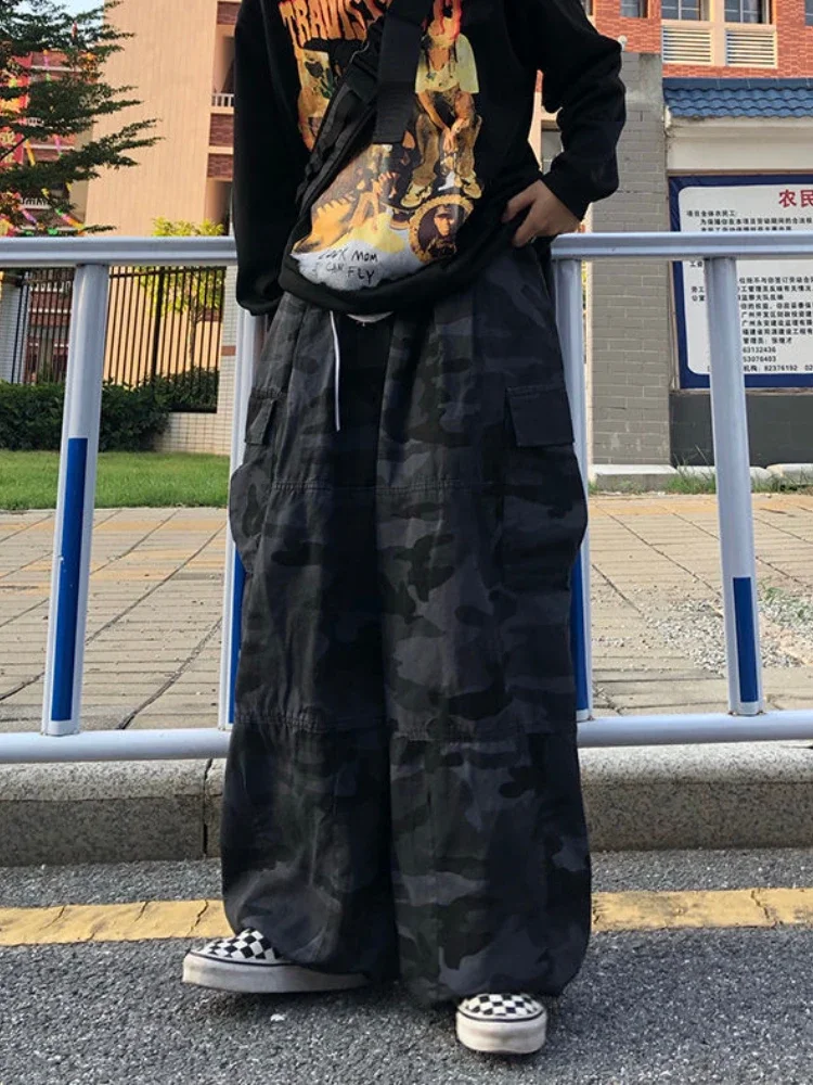 Retro Cargo Pants Men's Japan Street Loose Wide-leg Trousers Spring Autumn High Street Pants Harajuku Fashion
