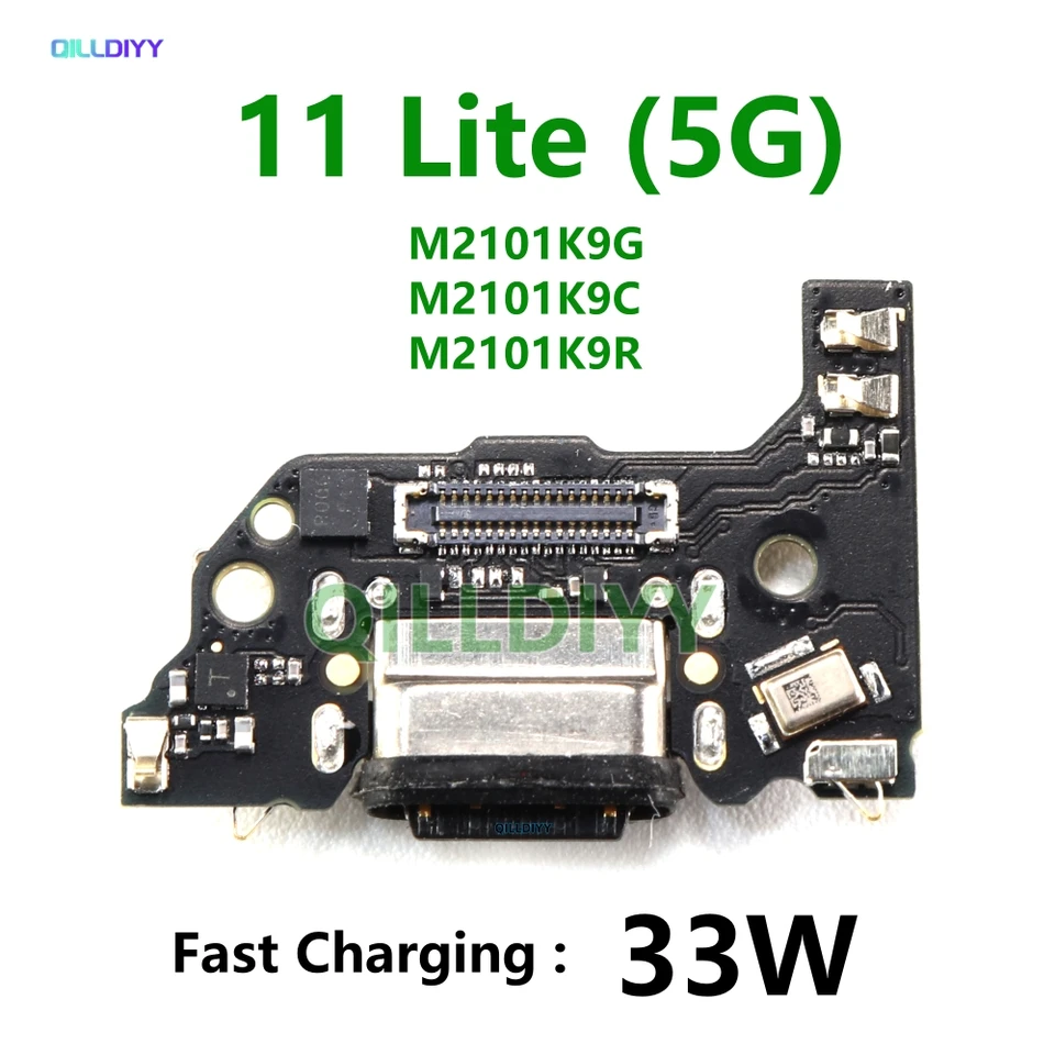 Connecteur Charge Micro Antenne Pour Xiaomi Mi 11 Lite 4G/5G - Nappe Flex Noir - Pièce Neuve D'origine HTS