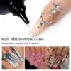 30g Super Strong Nail Rhinestone Glue - No Wipe Gel Adhesive For Crystals Diamonds & Beads UV Lamp Cured False Nails Charms Glue 4