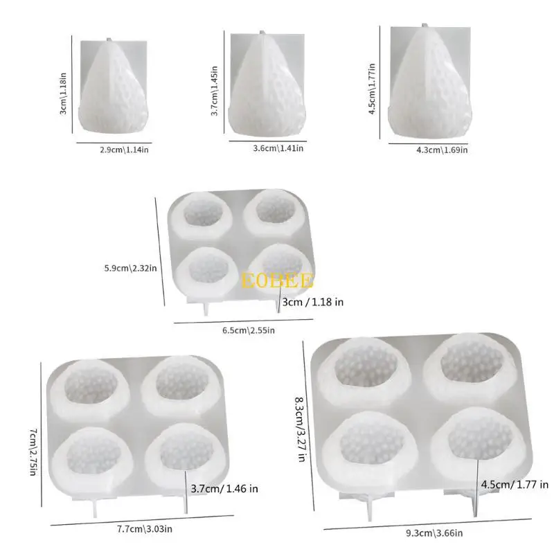 E0BE Sturdy Silicone Strawberry Mold With Intricate Perfect For Candle Makers And DIY Hobbyists Easy To Use - Image 6
