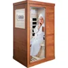 Far Infrared Sauna Home Sauna Spa Room Low-EMF Wood 800W Indoor Saunas with Control Panel and Tempered Glass Door, Room 1