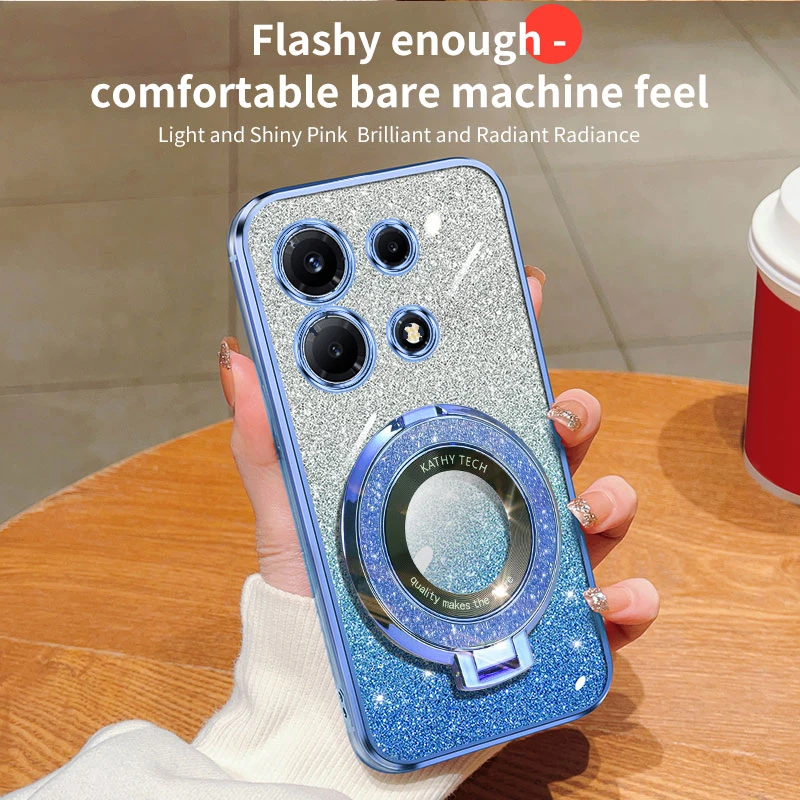 Luxury Soft Glitter Phone Case with Stand - Shockproof Cover