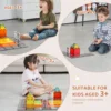 SucceBuy 56 PCS Magnetic Tiles Magnet Building Blocks Set Construction Game Stacking Toys STEM Sensory Educational for Kids Gift