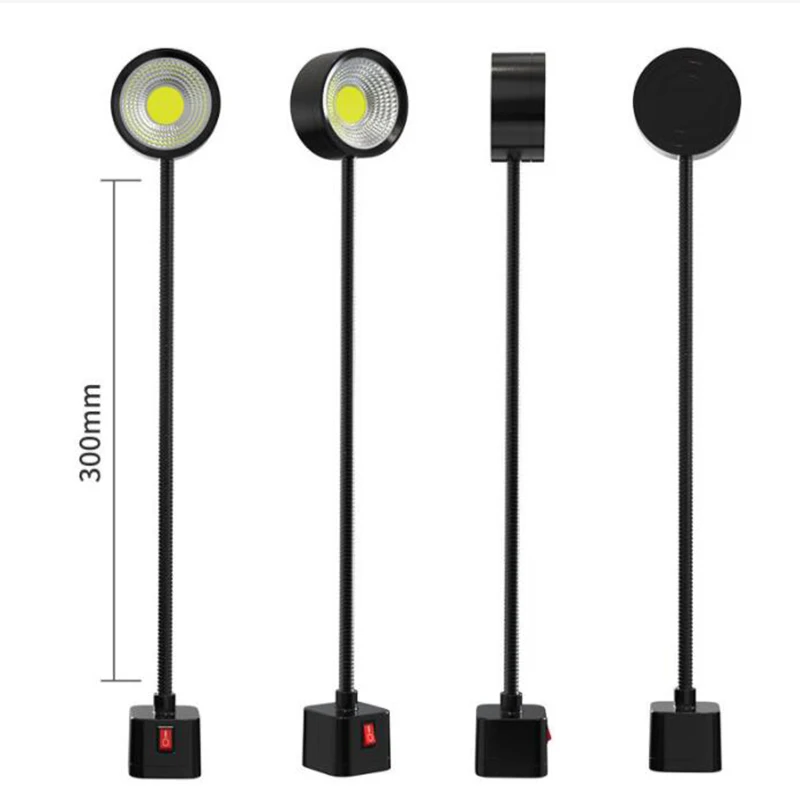 LED Work Light Magnetic Base Flexible Gooseneck 220V 5W For Lathe Milling Drill Press Industrial US Plug