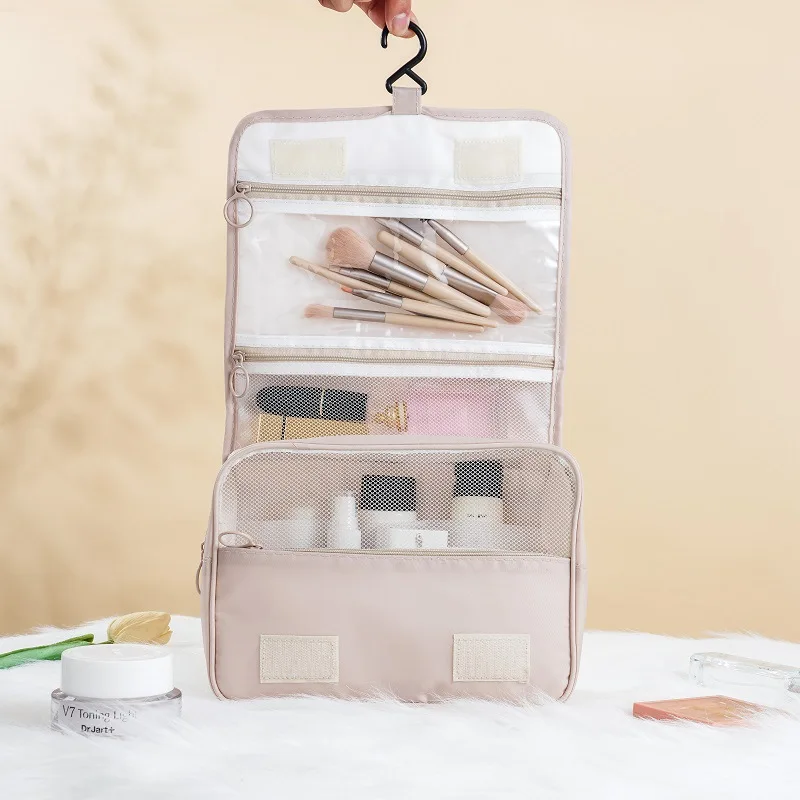 

Fashion Travel Cosmetic Bag Female Toiletry Bags Hanging Bathroom Wash Bag High-capacity Large Capacity Women Beauty Case