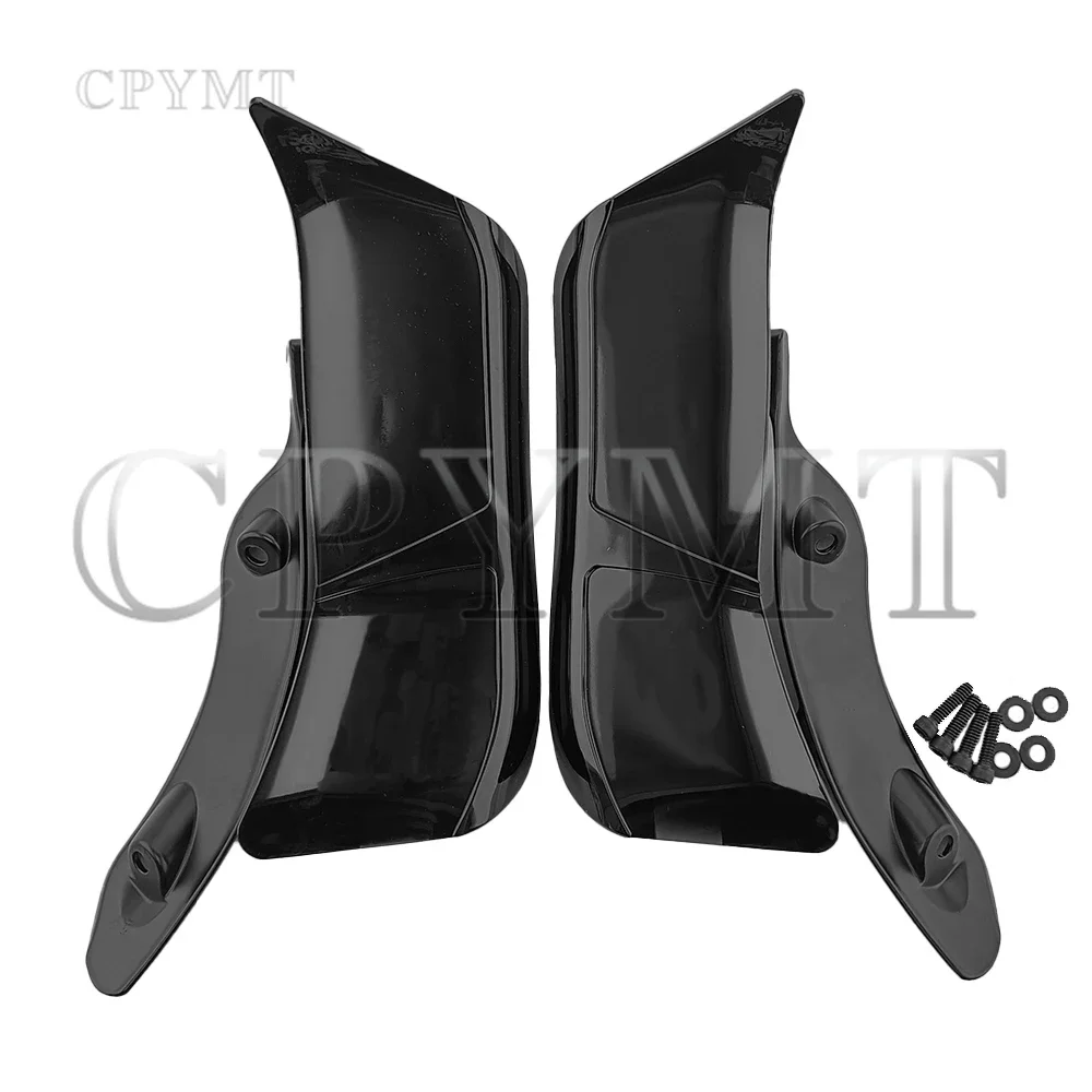fit For Harley Road Glide FLTRX 15-Up Black Motorcycle Upper Batwing Fairing Accents Air Deflector Adjustable Wind Deflector
