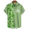 St. Patrick's Day Graphic Short Sleeve Shirts For Men Clothes Fashion Hawaiian Lucky Shamrock Female Blouses  Ireland Kids Tops 2