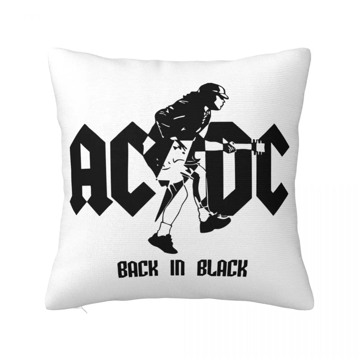 

AC DC BACK IN BLACK Pillowcase Printing Polyester Cushion Cover Decoration Throw Pillow Case Cover Living Room Wholesale 18"