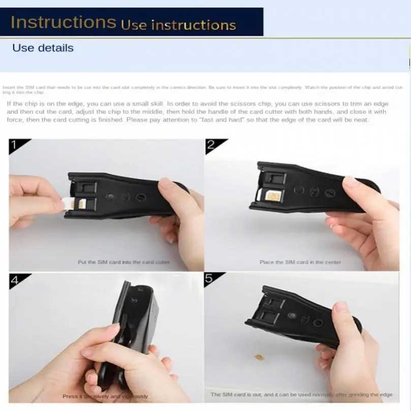 다기능 마이크로 SIM 카드 커터, 마이크로 표준 심 어댑터 포함, 2 in 1 정밀 핏, 쉬운 작동