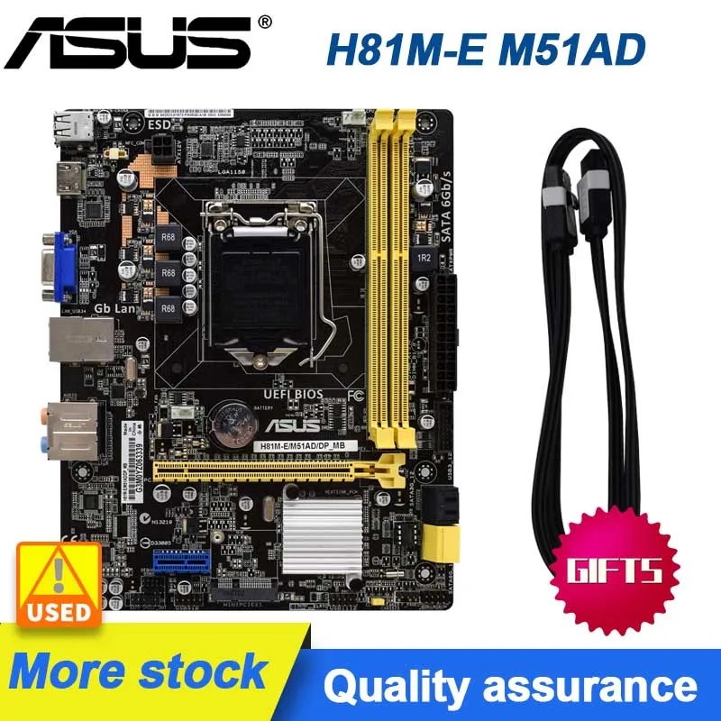 ASUS H81ME/M51AD/DP MB Motherboard DDR3 16GB LGA 1150 For Core i7i5i3