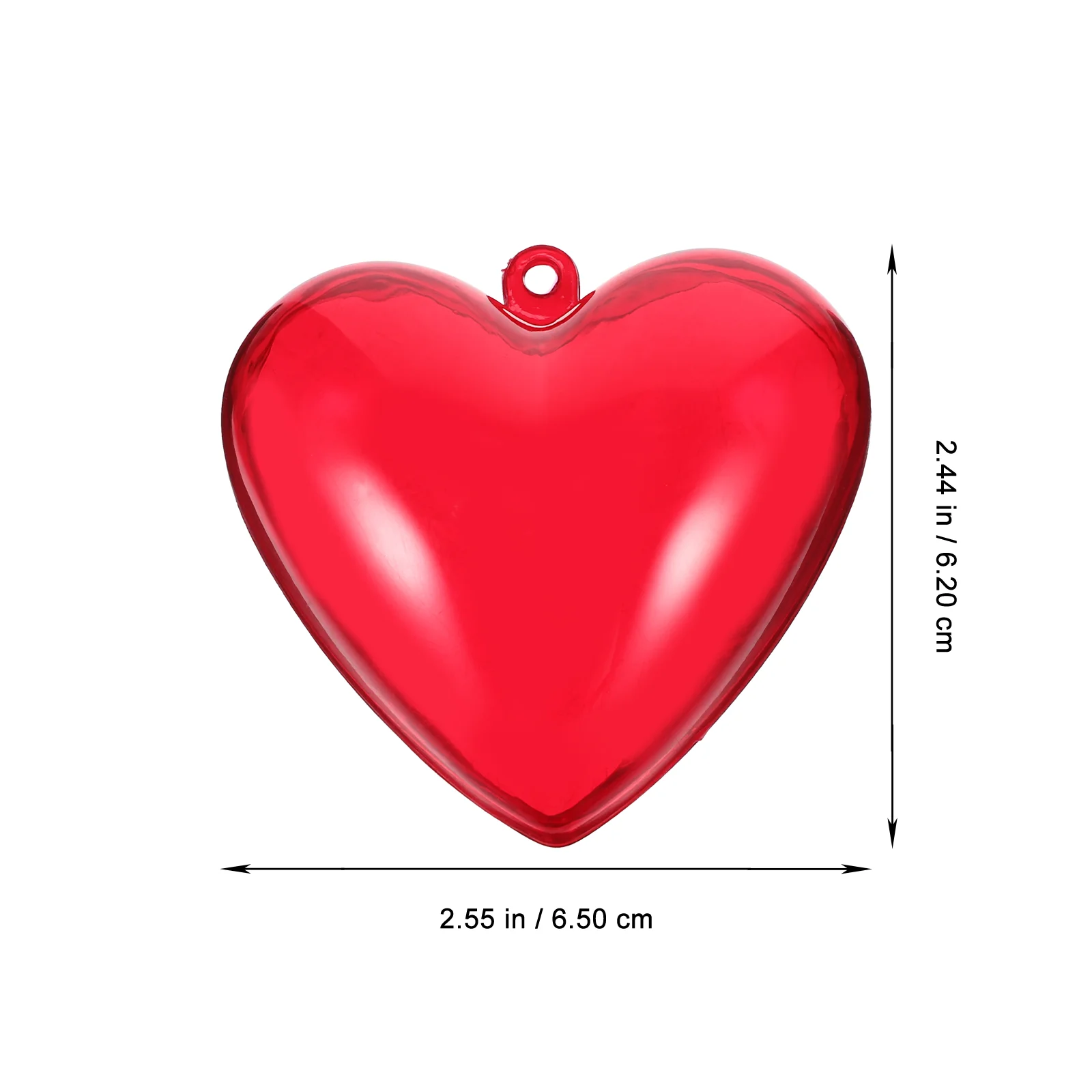 10 Pcs Heart Shaped Fillable Boxes Wedding Hanging naments Plastic Gift Boxes Christmas Decor Wind Chimes Home Decor Red 2