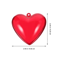 10 Pcs Heart Shaped Fillable Boxes Wedding Hanging naments Plastic Gift Boxes Christmas Decor Wind Chimes Home Decor Red 2