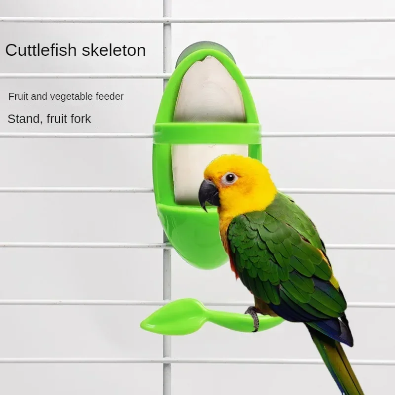 1pcs Bird Cuttlebone Holder Bird Cage Feeding Holder Vegetable Fruits Cuttlebone for Parrot Budgies Parakeet Cockatiel