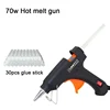 70W Hot Melt Glue Gun With 7MM Transparent Glue Stick Mini Gun Home Electric Heat Temperature Gun Repair Tool Special Stick Set 1