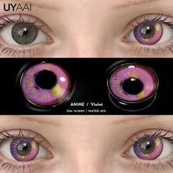 Vibrant Cosplay Halloween Contact Lenses - White, Black, & Red (Anime Violet)