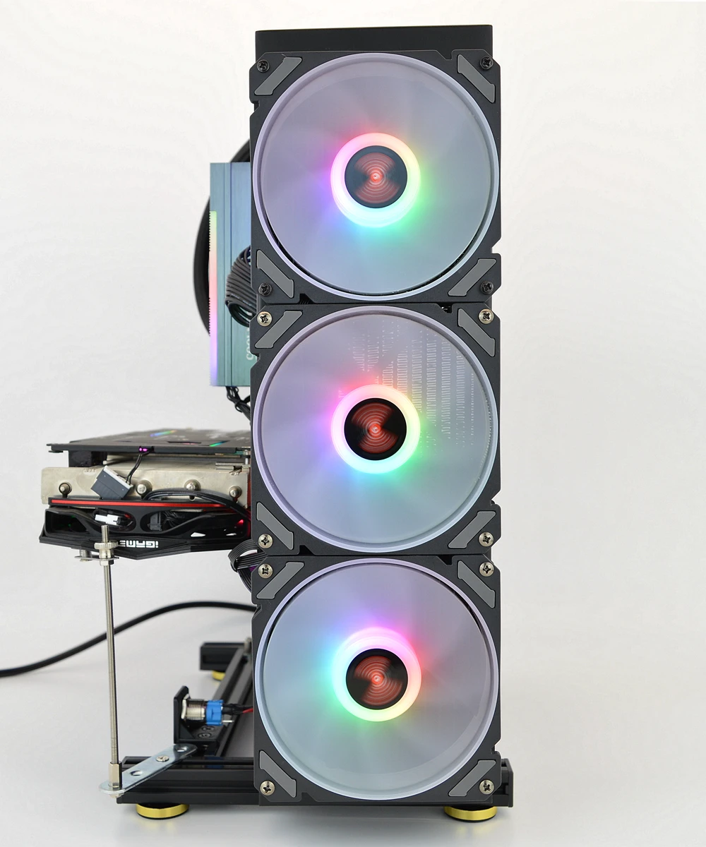 S66b7a74762e54d33a85097a227113da7J Open PC Case Frame DIY Creative Rack Mini ITX MATX Gamer Cabinet ATX Air/Water Cooler 360 Desktop Computer Gaming Chassis Mallzona