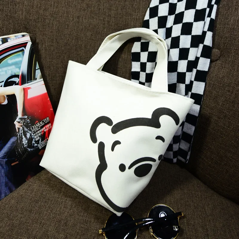 new Disney fashion trend handbags casual small bag mickey mouse portable canvas bag handcuffs lunch box