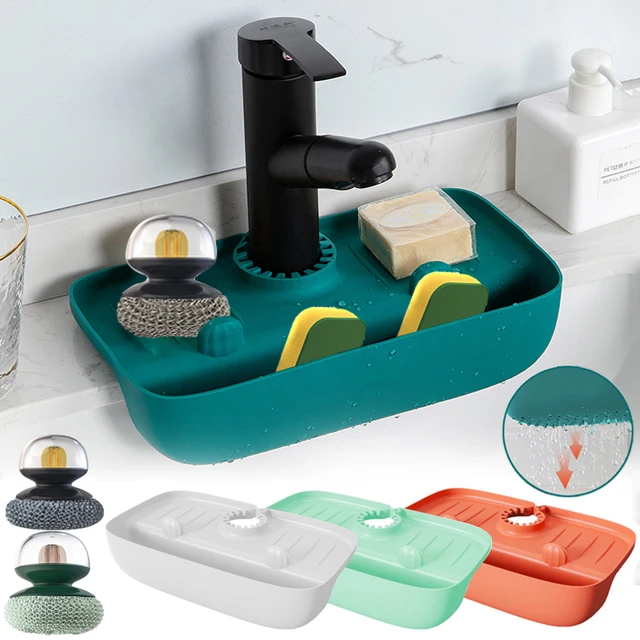 Silicone Tray Drip Tray Sink Drainer Pad Organizer Mat for Home Bathroom  Kitchen - AliExpress