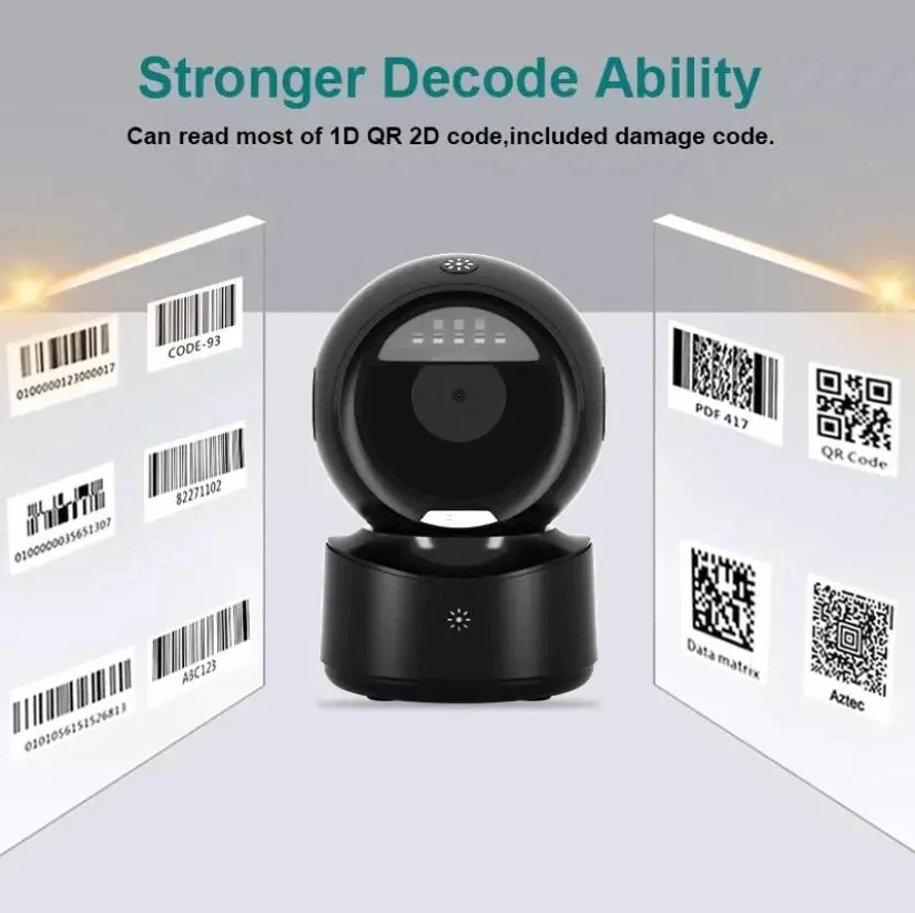 NT-A5 NETUM 2D Desktop Barcode Scanner Omnidirectional Hands-Free Wired USB Big Bar code Reader 1D QR Screen Barcodes Scanning