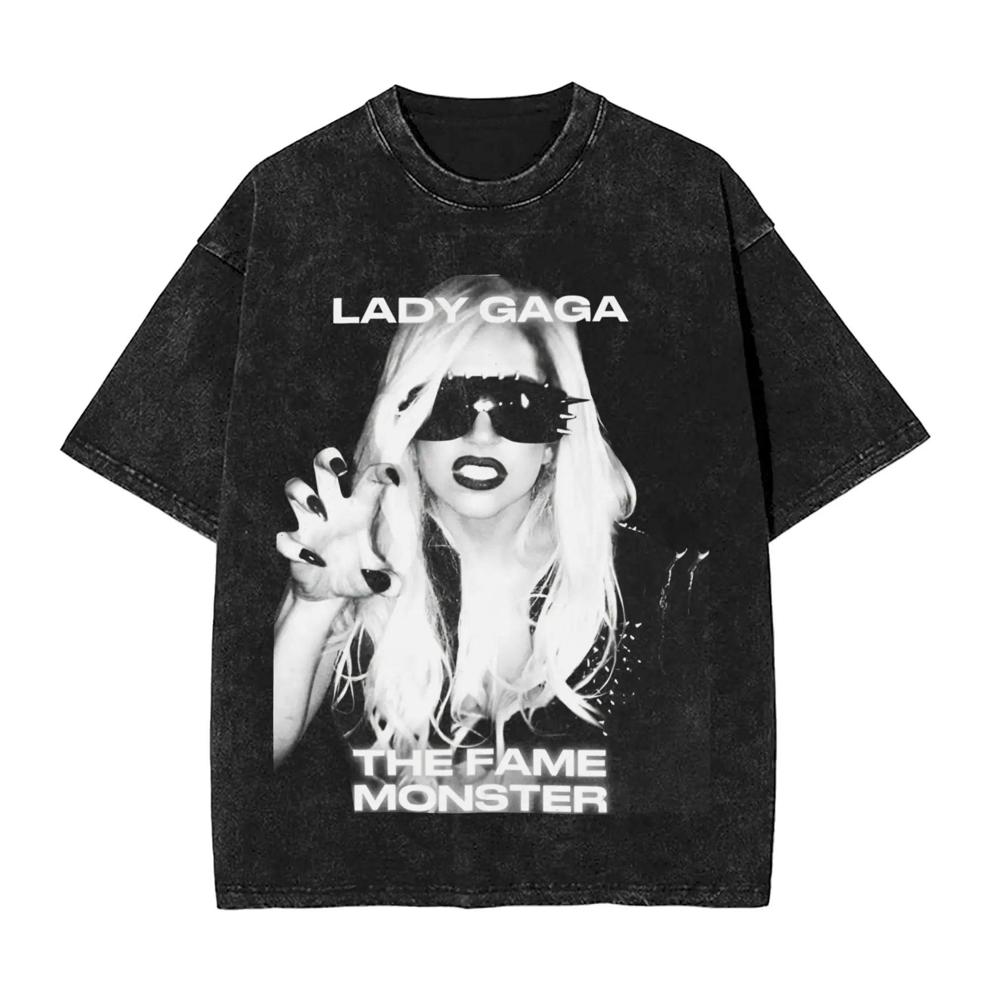 Men Women T Shirt Ladys Gagas Mayhem Washed T-Shirts Hip Hop The