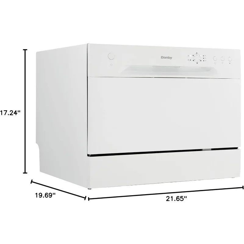 Danby DDW621WDB Countertop Dishwasher with 6 Place Settings 6 Wash Cycles Silverware Basket