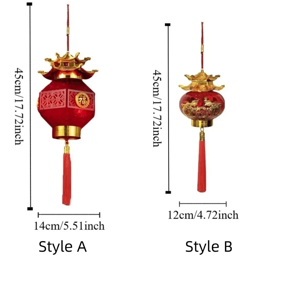 Hot Stamping Relief Spring Festival Lanterns Handmade Chinese Style New Year Pendants Blessing Glowing Projection Lanterns