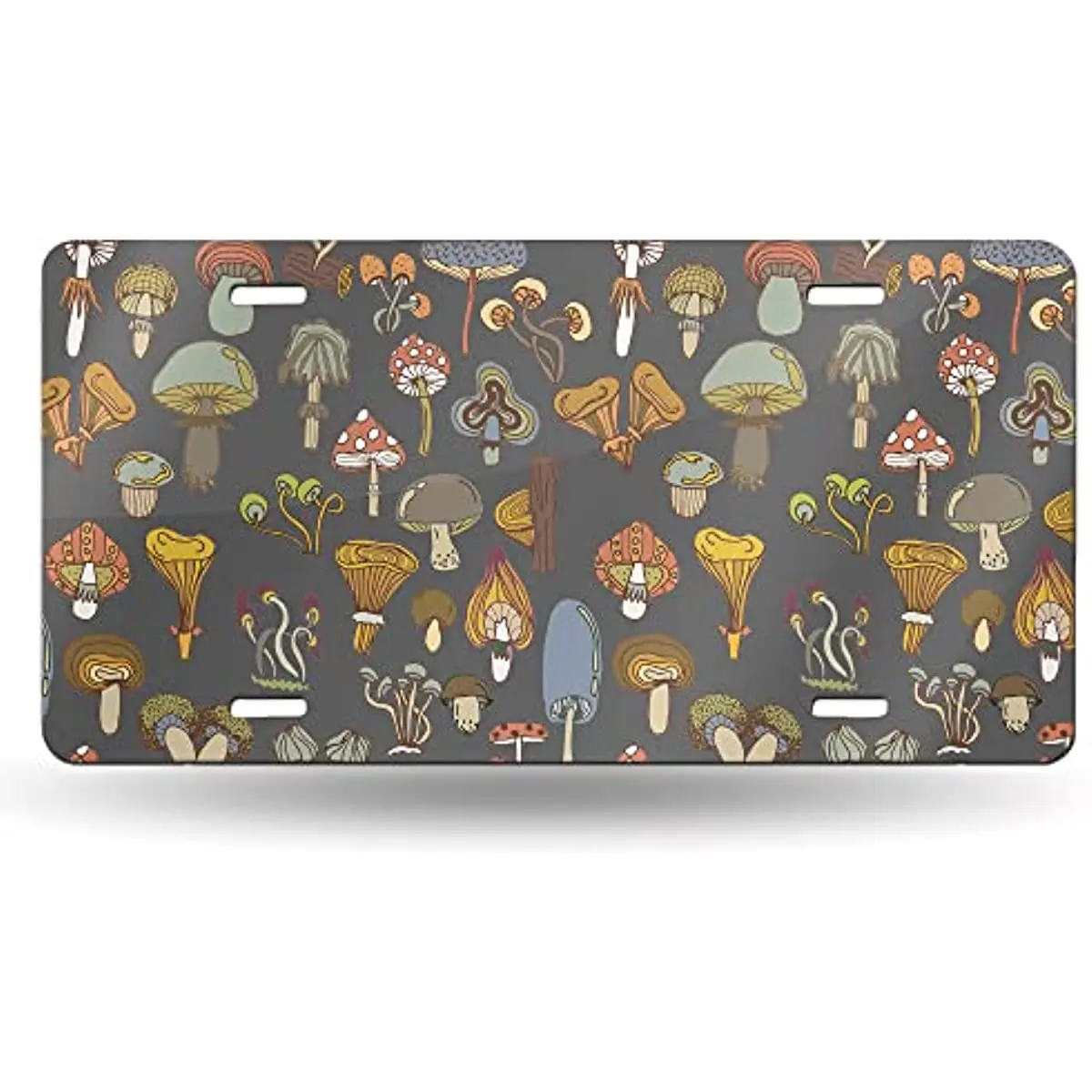 

License Plate,Mushroom Decorative Car Front License Plates,Vanity Tag,Metal Car Plate,Aluminum Novelty License Plate