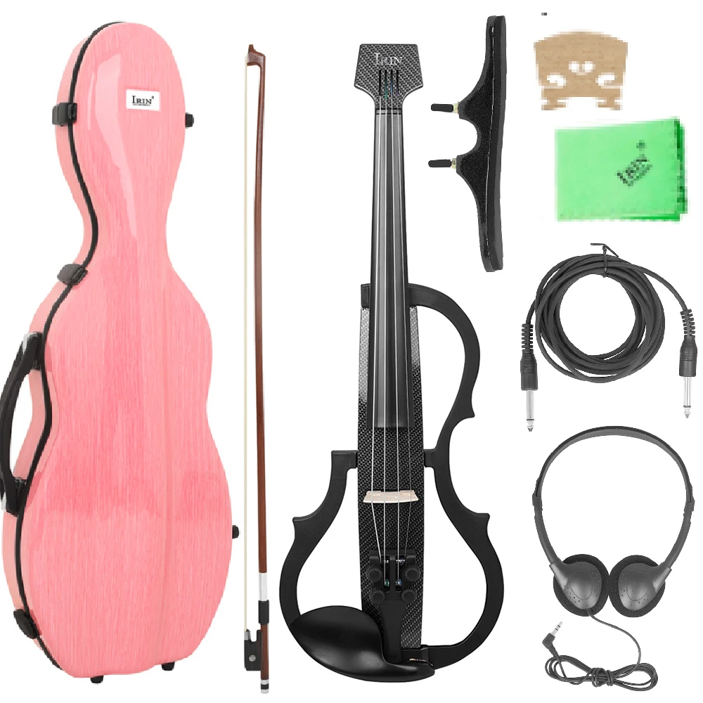 

Black White 4/4 Electro Acoustic Violin Intelligent Silent Electroacoustic Violin Earphones Connecting Fiddle Beginner Set