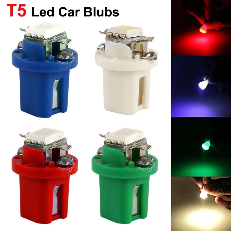 

10Pcs Car T5 LED Dashboard Lights Low Power 5050 SMD Switch Lamp Automobile Highlight Instrument Panel Lighting Accessories