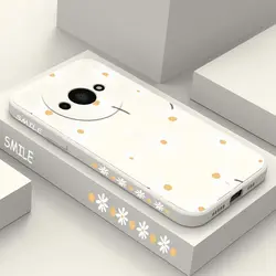Elegant Daisy Silicone Phone Case - Thin, Shatterproof, and Soft Back Cover with Camera Protection for Redmi A3 (White)