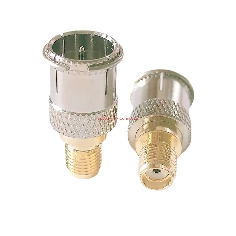 Coaxial Connector 2Pcs/lot SMA To F TV Female Male Straight RPSMA To F Quick Plug Adapter Brass Gold Plated
