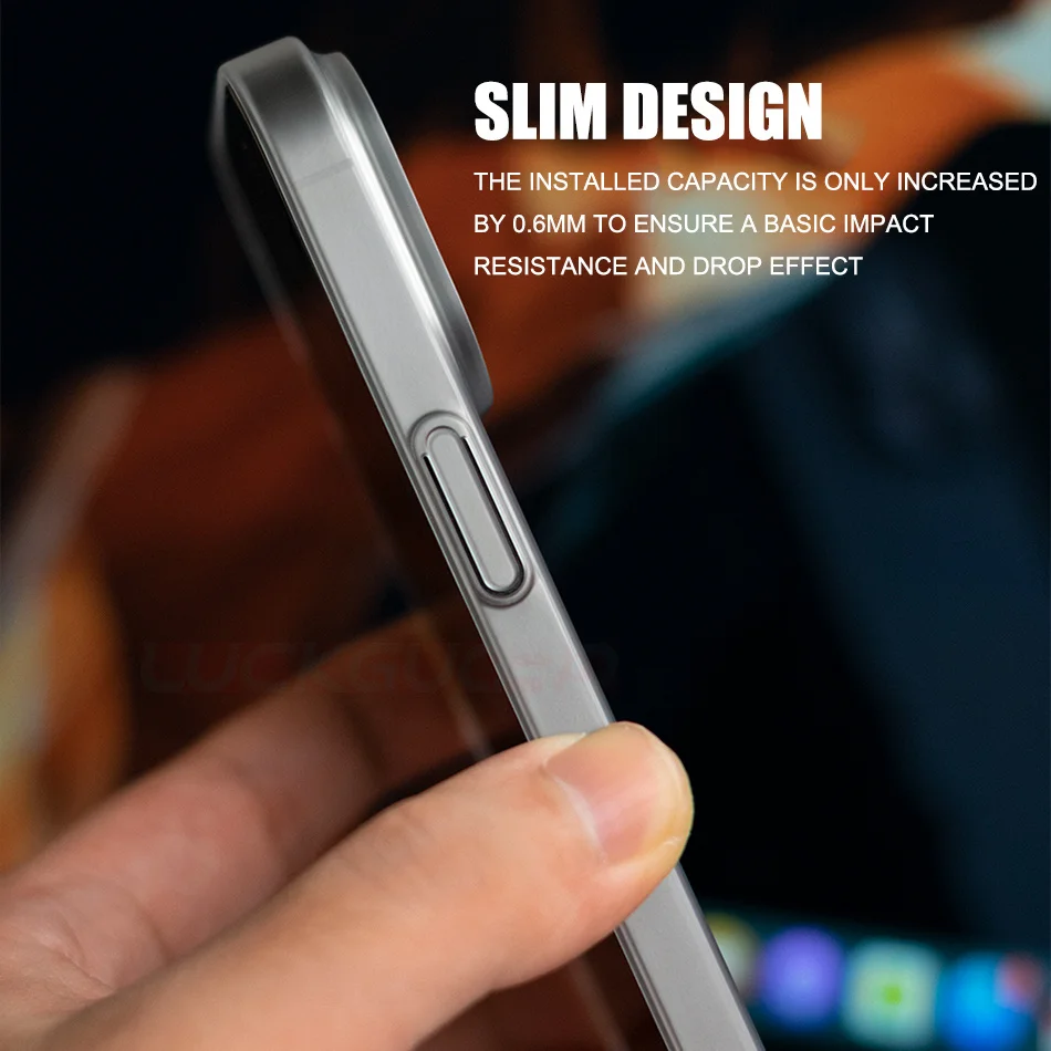 Sleek Ultra Thin Crystal Clear Matte Phone Case with Hard PC Back Cover