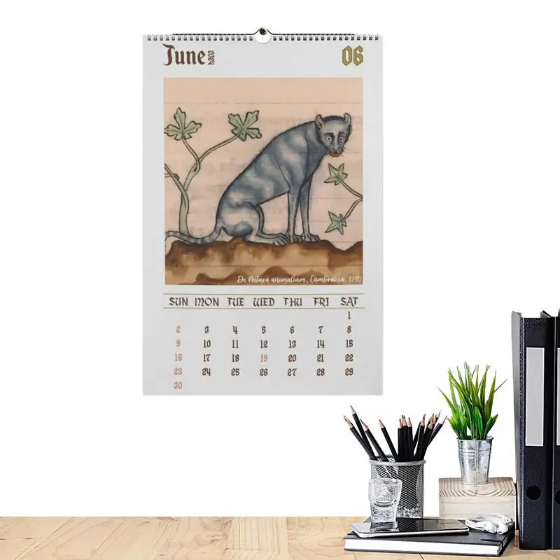 

Medieval Cat Calendar 2024 Monthly Calendars Decorative Ugly Cats 2024 Wall Calendars Pet Calendar Wall Art Decor For Living